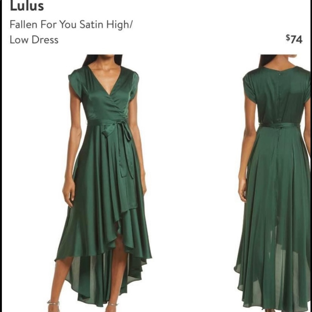 Lulus high low satin dress